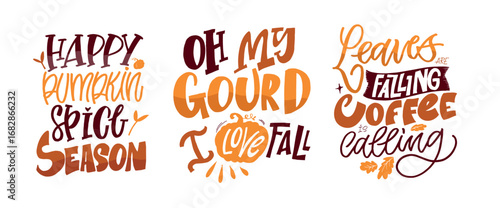 Trendy hand drawn doodle lettering quote about autumn fall pumpkin vibes. Lettering for t-shirt design, mug print, bag print, clothes fashion. 100% hand drawn vector image.