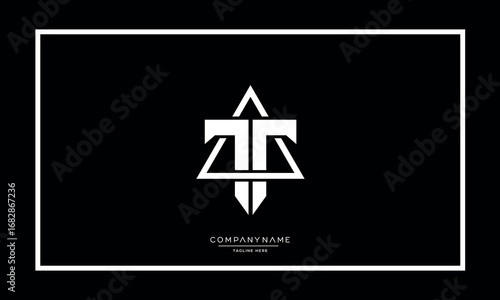 Alphabet letters T or TT logo monogram