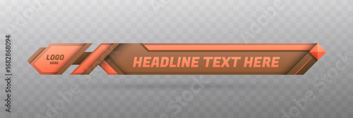 Modern Lower Third Banner, Brown and Coral Theme, Video Broadcast Title Screen Template