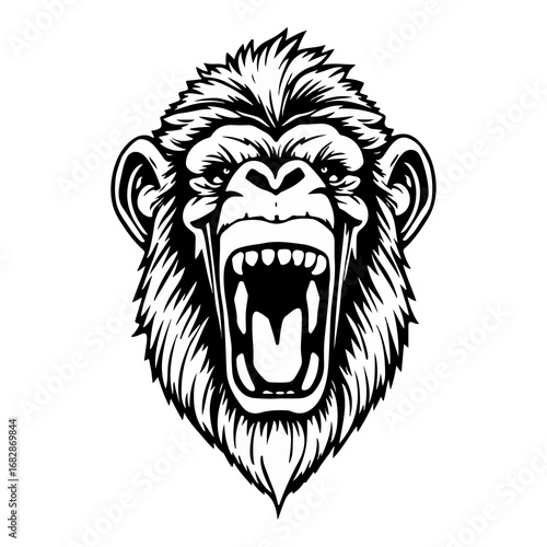 gorilla head sketch vector illustration