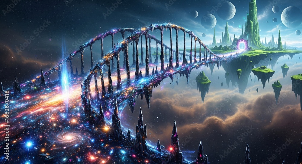 Obraz premium Astral Bridge Leading Into Another Dimension