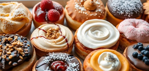 Wallpaper Mural A delightful assortment of French pastries, showcasing various textures and flavors,   closeup,  sweet Torontodigital.ca