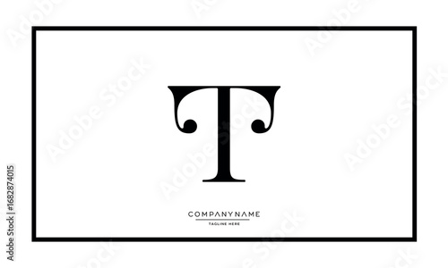 Alphabet letters T or TT logo monogram