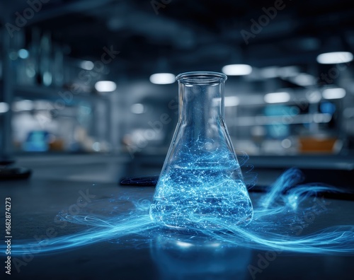 Science flask in a lab