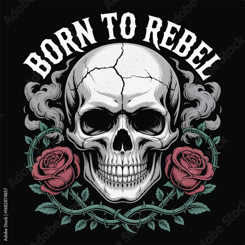 Dark Aesthetic: Skull T-shirt Design