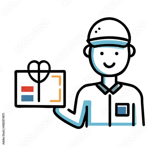 Delivery worker icon during pandemic lockdown
