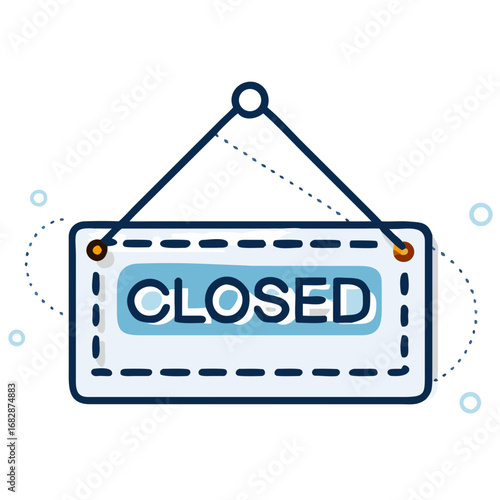 Closed sign icon for business lockdowns
