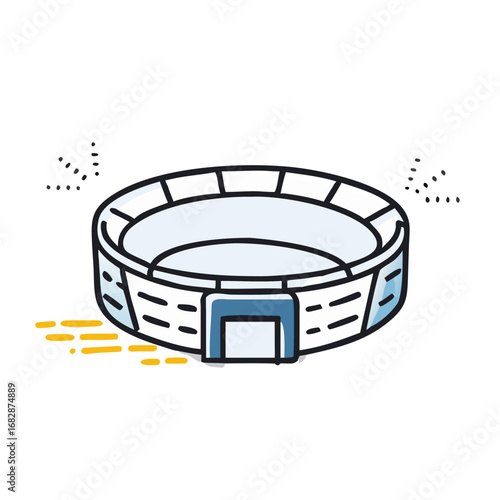 Empty stadium icon during pandemic lockdown
