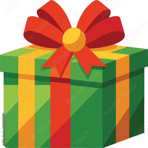 Christmas gift box vector design isolated on transparent background