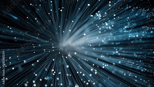 Radiant streaks of light explode from a central point