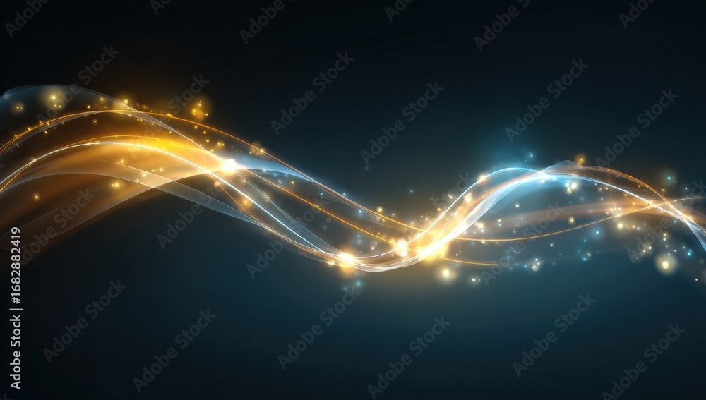Fototapeta premium Abstract swirling luminous lines on dark background