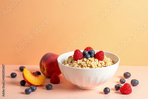 Oatmeal with Fruit Milk Splash for Healthy Eating