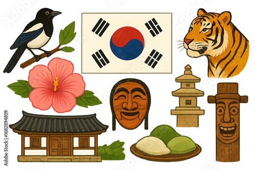 대한민국을 대표하는 요소 일러스트