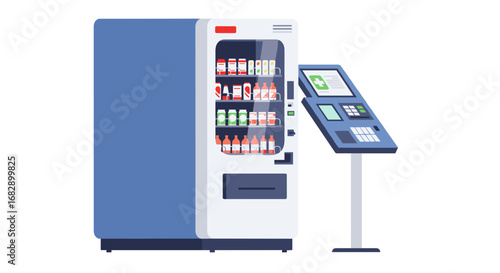 Automated food and beverage vending machine with digital payment interface