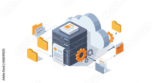Cloud computing data management with server storage and file sharing