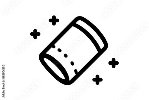 The icon set is designed as cylinders, with a modern and outline style of illustration, set against a clean white background