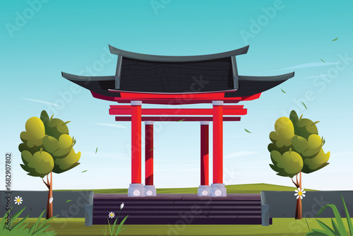 Torii Gate Traditional Japanese Architecture