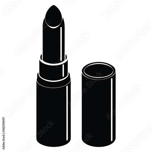Black lipstick and cap makeup cosmetic
