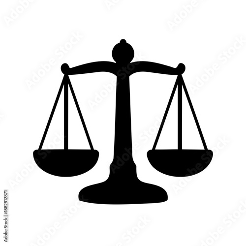 Silhouette illustration of a balance scale, representing justice and fairness in court