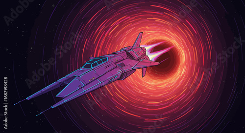 Spaceship Navigating a Vortex in the Cosmos