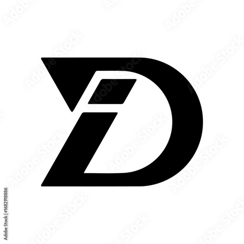 D letter in vector art D blendering