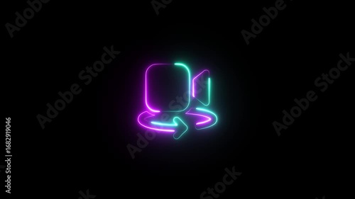 Purple And Green Neon 360 Video Camera Icon degree