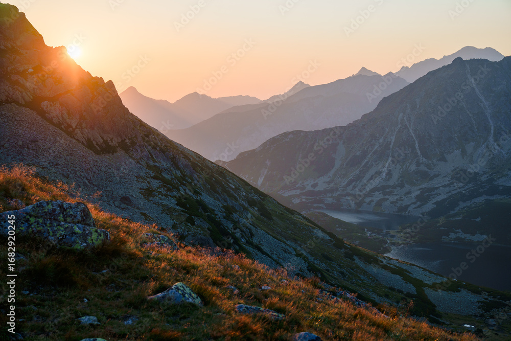 Fototapeta premium Sunrise Over Mountain Range