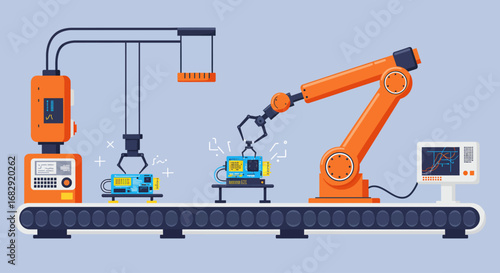 Automated Industrial Assembly Line Process