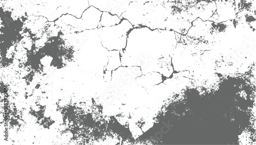 Cracked grey texture background with white spaces vector