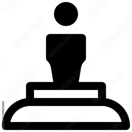 Hologram. Outlined stroke vector icon with black-filled details.