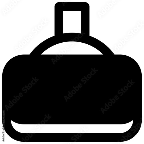 Virtual reality. Outlined stroke vector icon with black-filled details.