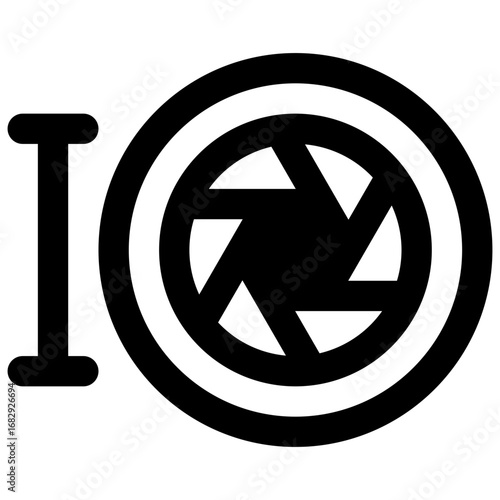 Synthetic media. Outlined stroke vector icon with black-filled details.