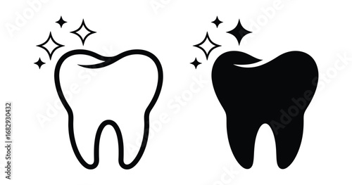 Teeth icon, Clean teeth symbol, flat vector illustration design.