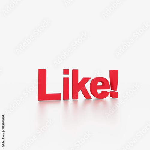 like 3d text 好き　いいね　お気に入り　subscribe