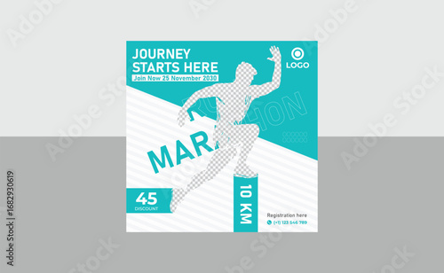 Running social media post design template 