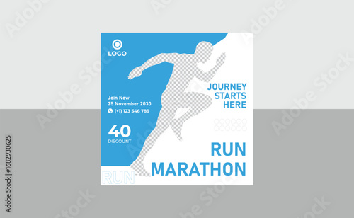 Running social media post design template 