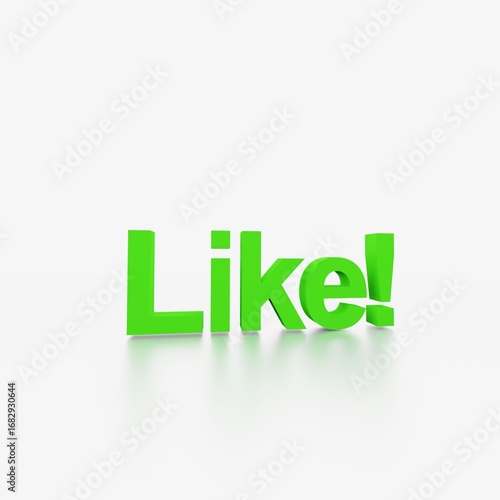 like 3d text 好き　いいね　お気に入り　subscribe