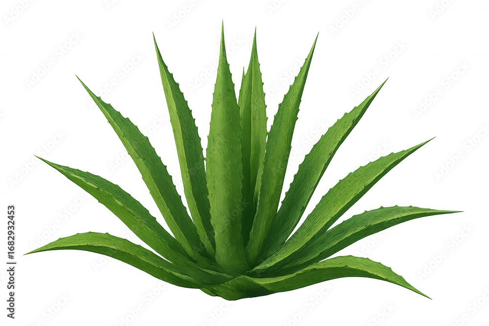 Fototapeta premium Vibrant green agave plant isolated on a transparent background, perfect for various design projects