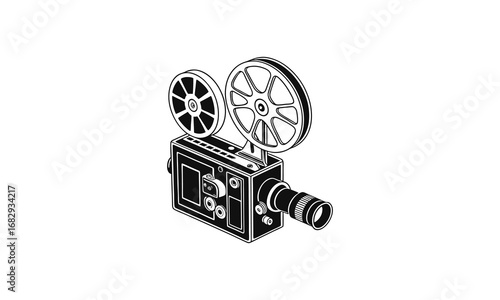 Vintage Film Projector Silhouette