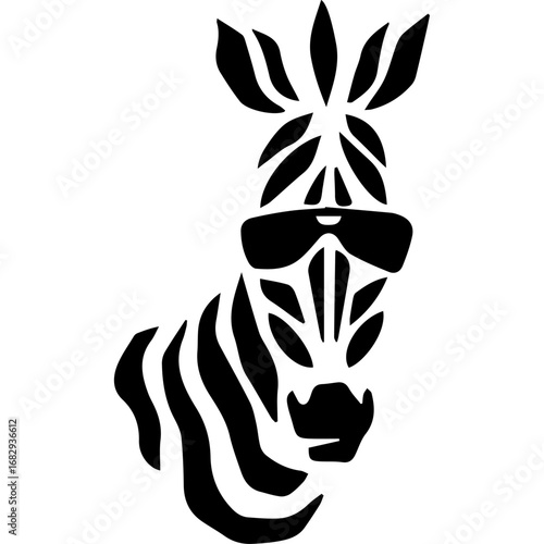 funny zebra with sunglass in vector art