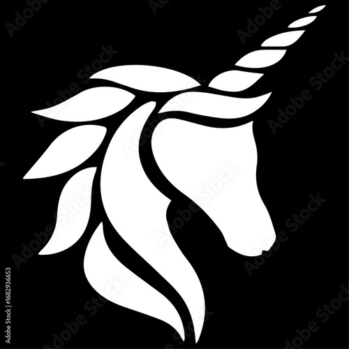 Horse with one horn in vector art