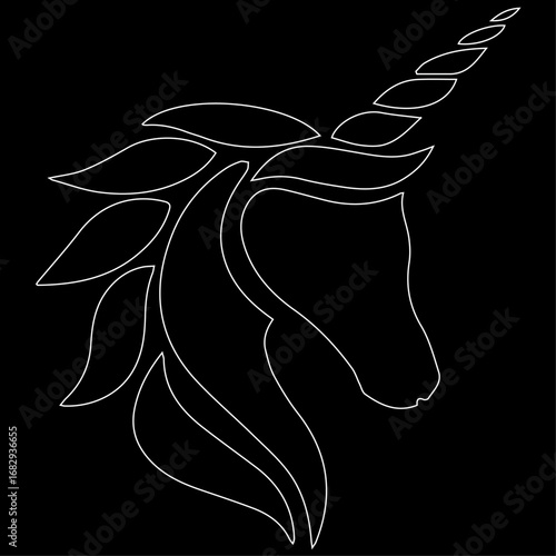 horse with horn in vector art