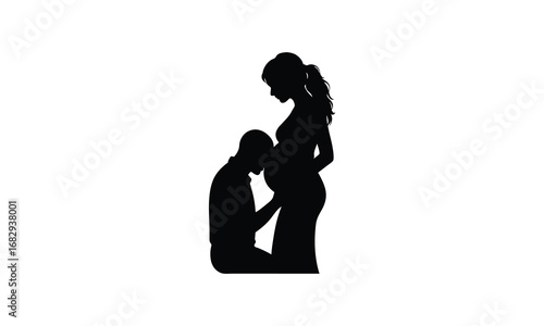 Pregnant Woman and Husband Silhouette