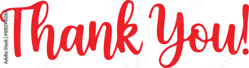 Elegant Red Thank You Script Message for Appreciations and Gratitude in Modern Style