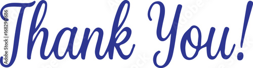 Elegant Thank You Script Font in Blue for Greetings and Appreciations