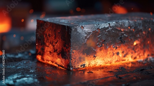 glowing steel billet