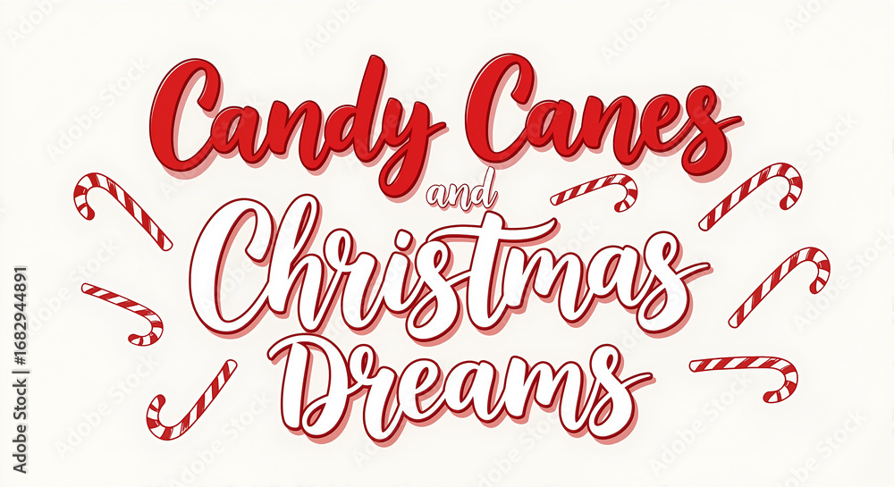© Lisicus - Candy canes and Christmas dreams text with a red and white holiday design. Festive decorative typography for seasonal celebration. © Lisicus - Candy canes and Christmas dreams text with a red and white holiday design. Festive decorative typography for seasonal celebration.