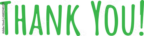 Vibrant Green Thank You Message Expressing Gratitude and Appreciation on White Background