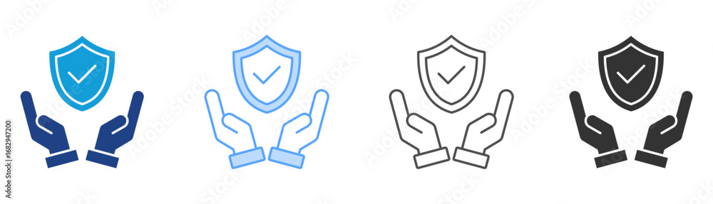 Fototapeta premium Safety Icon Set Multiple Style Collection