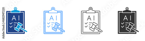 Ai Regulation Icon Set Multiple Style Collection